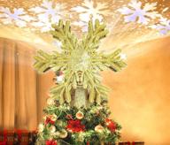 🎄 shining christmas tree topper with led snowflake projector lights - 3d golden ornaments and festive decorations logo
