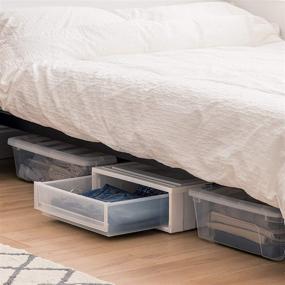 img 2 attached to 📦 Maximize Storage Space with BC-UB Under Bed Box Chest Drawer, 2 Pack, 27 Quart, in White