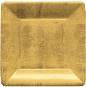 img 1 attached to 🍽️ Gold Leaf Square Salad/Dessert Plates - 8-Pack by Entertaining with Caspari