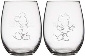 img 4 attached to 🥳 Disney Classics Collectible Stemless Tumbler Glass Sets - 16 Ounces - Set of 2 (Mickey and Minnie)