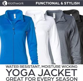 img 2 attached to 🧘 Klothwork Women's Yoga Jacket: Lightweight, Slim Fit & Full Zip-Up Workout Athletic Jacket