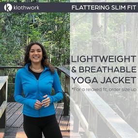 img 3 attached to 🧘 Klothwork Women's Yoga Jacket: Lightweight, Slim Fit & Full Zip-Up Workout Athletic Jacket