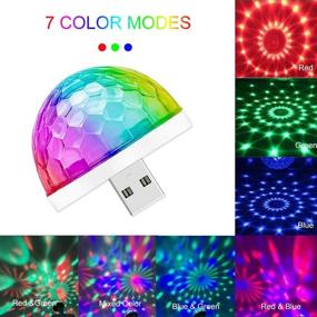 img 3 attached to 🎉 USB Mini Disco Light 3-Pack: Sound Activated Party Lights Ball for Halloween DJ Disco Ball Stage - Multi Colors LED Car Atmosphere Light - Magic Strobe Light for Xmas Parties, Pool, Club, Church, Karaoke