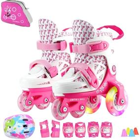 img 4 attached to 🎁 Fun and Flashy: Sumeber Adjustable Roller Skates for Kids with Light-Up Wheels - Perfect Birthday Gift for Girls and Boys