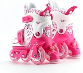 img 2 attached to 🎁 Fun and Flashy: Sumeber Adjustable Roller Skates for Kids with Light-Up Wheels - Perfect Birthday Gift for Girls and Boys