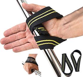 img 4 attached to 💪 Triangle Quick Lifting Wrist Straps: Heavy Duty Neoprene Padded 1 Pair Cotton Wraps for Enhanced Grip and Weightlifting Support