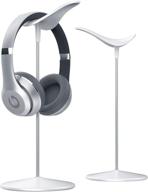 desktop headphone stand holder - lamicall desk earphone 🎧 mount, compatible with hyperx gaming headsets, beats/sony/sennheiser music headphones - white logo