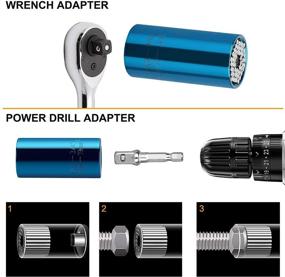 img 2 attached to 🔧 Универсальный набор головок для мужчин - 4 штуки, Гаечные ключи с режущим механизмом и адаптером для дрели - Идеальные гаджеты для мужчин, Практичные самодельные инструменты для него, неё, папы, мужа, парня.