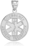 🚑 925 sterling silver emt charm pendant - american heroes emergency medical technician star of life logo