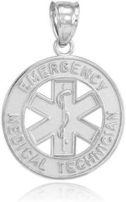 img 3 attached to 🚑 925 Sterling Silver EMT Charm Pendant - American Heroes Emergency Medical Technician Star of Life