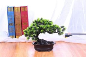 img 1 attached to Enhance Your Life with an Artificial Christmas Bonsai Tree - Decorative Potted Plant, Pine Tree Bonsai Plant for Home or Office Decor, Desktop Display, Zen Garden