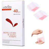 efficient hair removal: wax strips for women and men - bikini & facial waxing - includes 40 strips and 4 care wipes logo