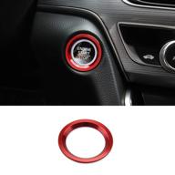 🔴 enhance your honda accord sedan with the thor-ind aluminum start stop button cover trim - 2018 2019 ignition start button surrounding decoration ring (red) logo