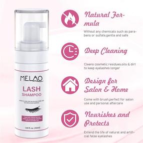 img 3 attached to 👁️ Premium Eyelash Extension Cleanser - Oil, Paraben & Sulfate Free, 100% Safe for Natural Lashes - Professional Salon Lash Foam Shampoo - Non-Irritating - 1.69fl.oz