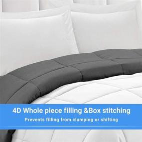 img 2 attached to 🛏️ TEXARTIST Twin Size White/Gray Comforter - Soft Quilted Down Alternative Duvet Insert with Corner Tabs, All Season, 4D Spiral Fiber - Machine Washable - 64x88 inches - White/Gray