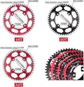 img 1 attached to 🚲 DECKAS Narrow Wide Chainring Single Chainring for 8/9/10/11-Speed (104BCD) - 40T, 42T, 44T, 46T, 48T, 50T, 52T (Round)