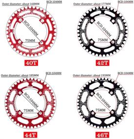 img 2 attached to 🚲 DECKAS Narrow Wide Chainring Single Chainring for 8/9/10/11-Speed (104BCD) - 40T, 42T, 44T, 46T, 48T, 50T, 52T (Round)