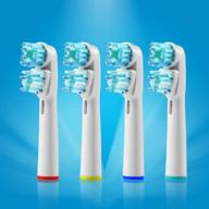 🪥 pack of 4 generic electric toothbrush replacement heads - compatible with oral-b-braun dual clean logo