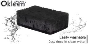 img 2 attached to 🧽 European-Made Okleen Black Multi Use Scrub Sponges - 9 Pack, 4.3x2.8x1.4 inches - Heavy Duty, Non Scratch Fiber - Odorless, Durable Scrubber for Kitchen and Household Cleaning