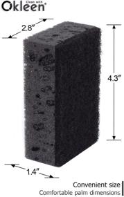 img 1 attached to 🧽 European-Made Okleen Black Multi Use Scrub Sponges - 9 Pack, 4.3x2.8x1.4 inches - Heavy Duty, Non Scratch Fiber - Odorless, Durable Scrubber for Kitchen and Household Cleaning