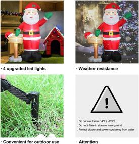 img 1 attached to 🎅 8FT Christmas Inflatable Blow Up Santa Claus with Merry Christmas Sign and LED Light - Big Outdoor Yard Decorations for Xmas, Home Garden, Family Holiday Lawn Party Decor - Fashionlite