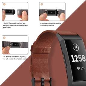 img 2 attached to Find MyWay Find MyWay Leather Bands Compatible With Charge 4 Charge 3 Charge 3 SE Bands Leather Wristband Slim Replacement Strap For Women Men