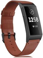 find myway find myway leather bands compatible with charge 4 charge 3 charge 3 se bands leather wristband slim replacement strap for women men logo