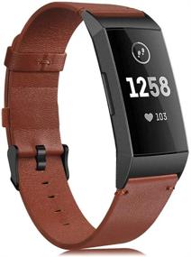 img 4 attached to Find MyWay Find MyWay Leather Bands Compatible With Charge 4 Charge 3 Charge 3 SE Bands Leather Wristband Slim Replacement Strap For Women Men