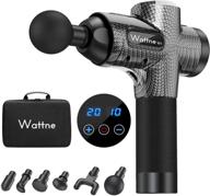 🏋️ wattne w1 silver boa deep tissue percussion massage gun for muscle soreness relief - 20 speed strength levels, cordless, super quiet brushless motor logo