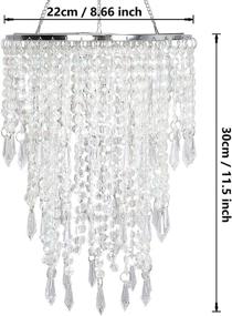 img 3 attached to 💡 Cioceen Acrylic Chandelier Shade with Crystal Beads - Elegant Pendant Lampshade for Bedroom, Weddings, or Party Decor - 8.7'' Diameter, 3 Tiers