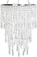 💡 cioceen acrylic chandelier shade with crystal beads - elegant pendant lampshade for bedroom, weddings, or party decor - 8.7'' diameter, 3 tiers logo