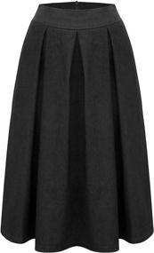 img 2 attached to 👗 Baby'O Women's Retro Pleated Ultrasoft Light Weight Denim Skirt: The Perfect Blend of Style and Comfort