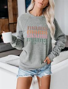 img 2 attached to 🌸 Cute and Cozy: Blooming Jelly Women's Mama Sweatshirt with Letter Print – Stylish Crewneck Long Sleeve Tops for Casual Wear