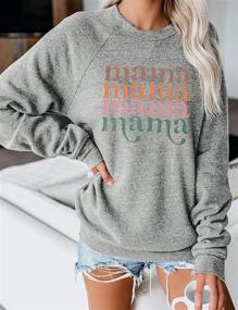 img 3 attached to 🌸 Cute and Cozy: Blooming Jelly Women's Mama Sweatshirt with Letter Print – Stylish Crewneck Long Sleeve Tops for Casual Wear