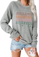 🌸 cute and cozy: blooming jelly women's mama sweatshirt with letter print – stylish crewneck long sleeve tops for casual wear logo