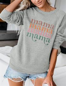 img 1 attached to 🌸 Cute and Cozy: Blooming Jelly Women's Mama Sweatshirt with Letter Print – Stylish Crewneck Long Sleeve Tops for Casual Wear