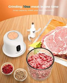 img 3 attached to 🔌 DmofwHi Cordless Mini Food Processor Electric: Small Chopper with 3 Cup Glass Bowl for Meat, Vegetables, Onions, and Garlic - Meat Chopper Blender-White