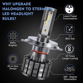 img 2 attached to 💡 H4 LED Headlight Bulb: High/Low Beam Conversion Kit, 60W, 10000LM - Cool White-6000K