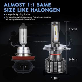 img 1 attached to 💡 H4 LED Headlight Bulb: High/Low Beam Conversion Kit, 60W, 10000LM - Cool White-6000K