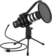 🎤 vegue usb microphone vd-50: high-quality condenser mic with volume control, tripod stand, and monitor jack – perfect for gaming, streaming, podcasting, and more on windows and macos logo