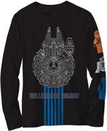 millennium falcon sleeve black 10 12 logo