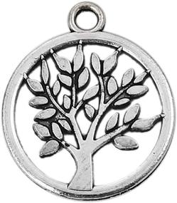 img 3 attached to 🌳 48-Pack of Antique Silver Tone Tree of Life Charms for DIY Jewelry Making - JGFinds