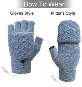 img 2 attached to Перчатки, съемные двухсторонние подогревающие перчатки 2: светлые