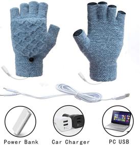 img 3 attached to Перчатки, съемные двухсторонние подогревающие перчатки 2: светлые