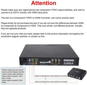 img 3 attached to Повысьте качество просмотра с помощью преобразователя компонента в HDMI EASYCEL: в комплект входит HDMI-кабель длиной 1,2 м, преобразователь RGB в HDMI, 1080P 5RCA YPbPr в HDMI.