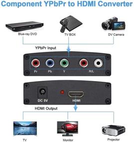 img 2 attached to Повысьте качество просмотра с помощью преобразователя компонента в HDMI EASYCEL: в комплект входит HDMI-кабель длиной 1,2 м, преобразователь RGB в HDMI, 1080P 5RCA YPbPr в HDMI.