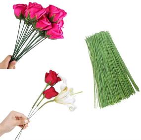 img 1 attached to 🌿 200 Pieces of Green Floral Stem Wire: Versatile 14 Inches Crafting Wire for DIY Crafts, Flower Arrangements, and More - 22 Ga