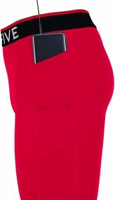 img 1 attached to 🩳 Men's Cool-Dry UV Protection Compression Shorts with Side Pockets - High-Performance Running Tights