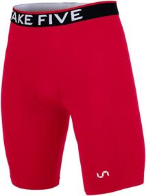 img 4 attached to 🩳 Men's Cool-Dry UV Protection Compression Shorts with Side Pockets - High-Performance Running Tights