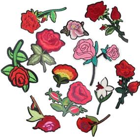 img 2 attached to 🏵️ Colorful Embroidered Fabric Badges with Flower Design
